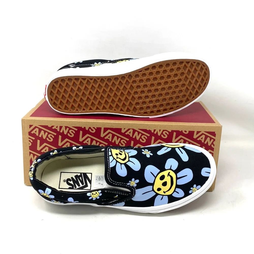 VANS Classic Slip On Low Top Black Floral Canvas Men’s Size Sneakers VN0A5JMHY23 - Picture 8 of 11